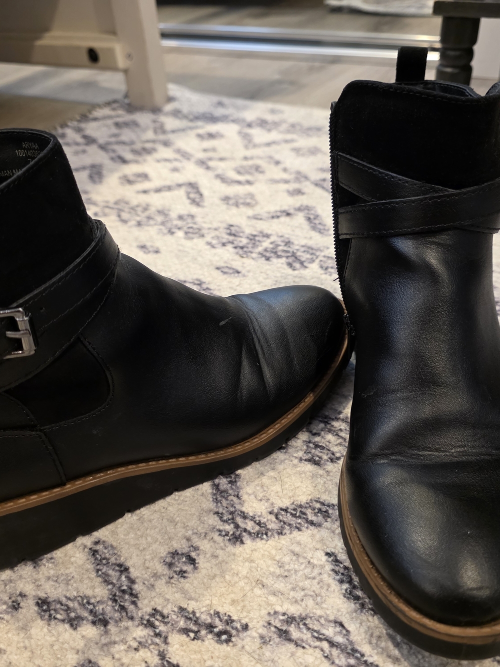 Style & Co. Black Leather Ankle Booties with Side Strap